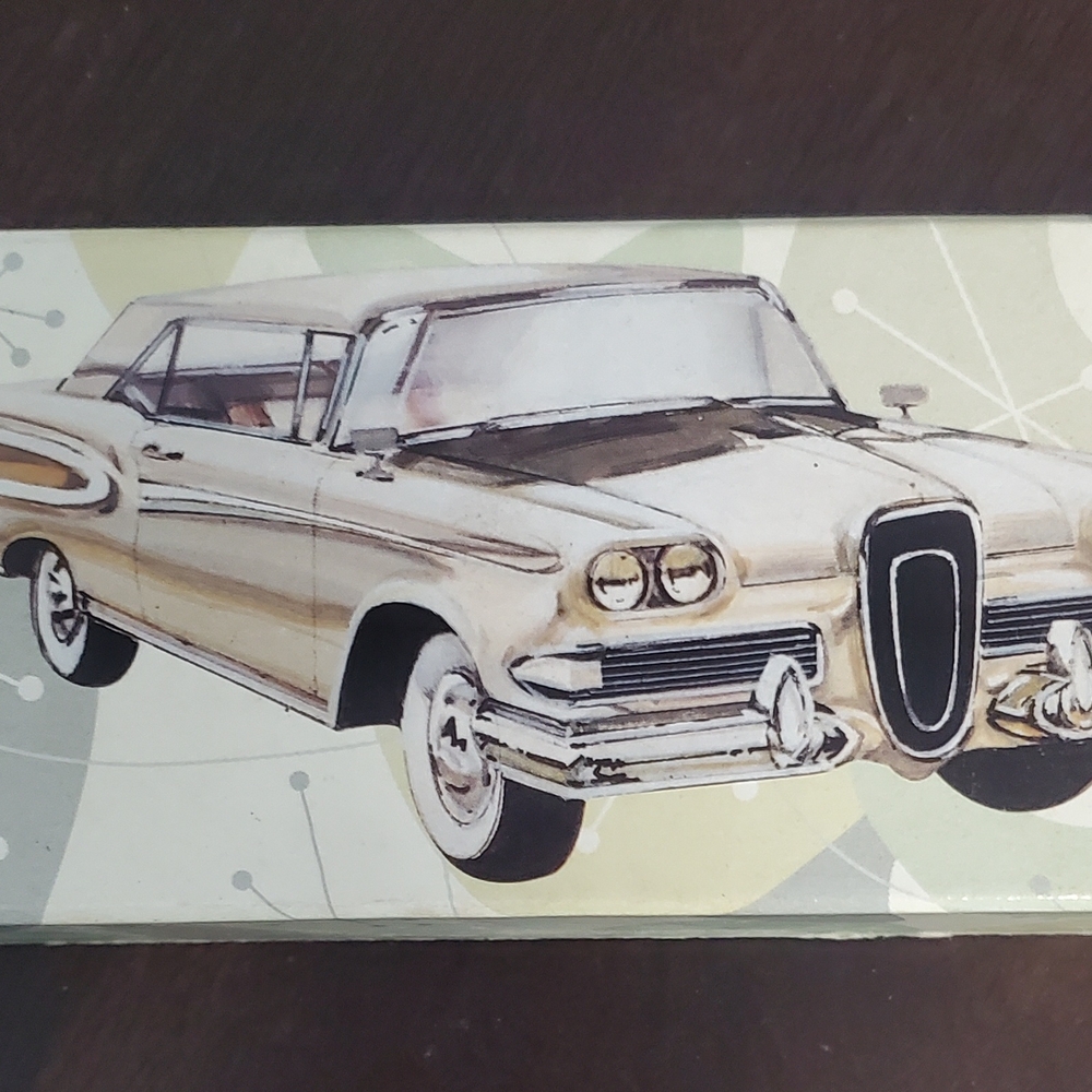 Avon 1958 Ford Edsel Decanter with Black Suede